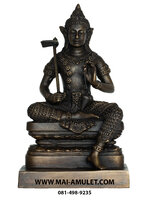 พระวิษณุกรรม เทพแห่งศิลปะการช่าง ทองเหลืองรมดำ หน้าตัก 3 นิ้ว สูง 5 นิ้วครึ่ง กรมศิลปากรปี 47