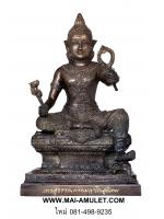 ท้าวเทวสุวรรณพรหมญาโณสุภิเทพ (ท้าวเวสสุวรรณ) เทพแห่งขุมทรัพย์ เทวมังคลาภิเษกวัดบวรฯ ปี 2545 หน้าตัก 5 นิ้ว สูง 10 นิ้ว ทองเหลืองรมดำ สวยครับ