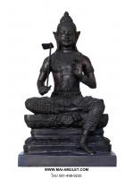 พระวิษณุกรรม เทพแห่งศิลปะการช่าง ทองเหลืองรมดำ หน้าตัก 6 นิ้ว สูง 10 นิ้วครึ่ง กรมศิลปากรปี 47