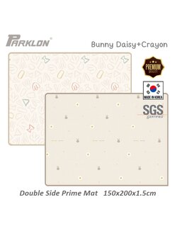 Parklon แผ่นรองคลานรุ่น PE Double Sided Prime Mat ขนาด 150x200cm หนา 1.5cm ลาย Bunny Daisy+Crayon