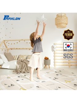 แผ่นรองคลาน Parklon แบบพับได้ PE Folding Mat ลาย Rameng Beige ขนาด 140*200 หนา 1.0cm