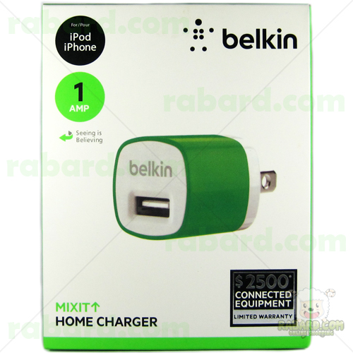 หัวชาร์จบ้าน belkin 1.0 แอมป์ (สีเขียว)