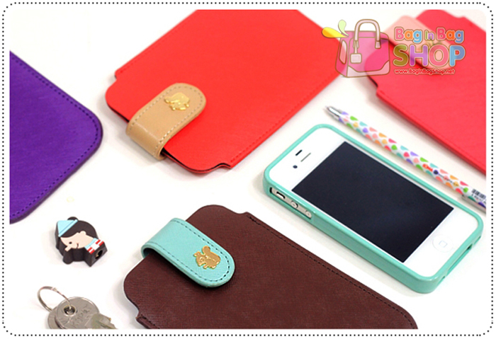 Two Strap Phone Case กระเป๋าใส่ IPhone แบบหนังเรียบ