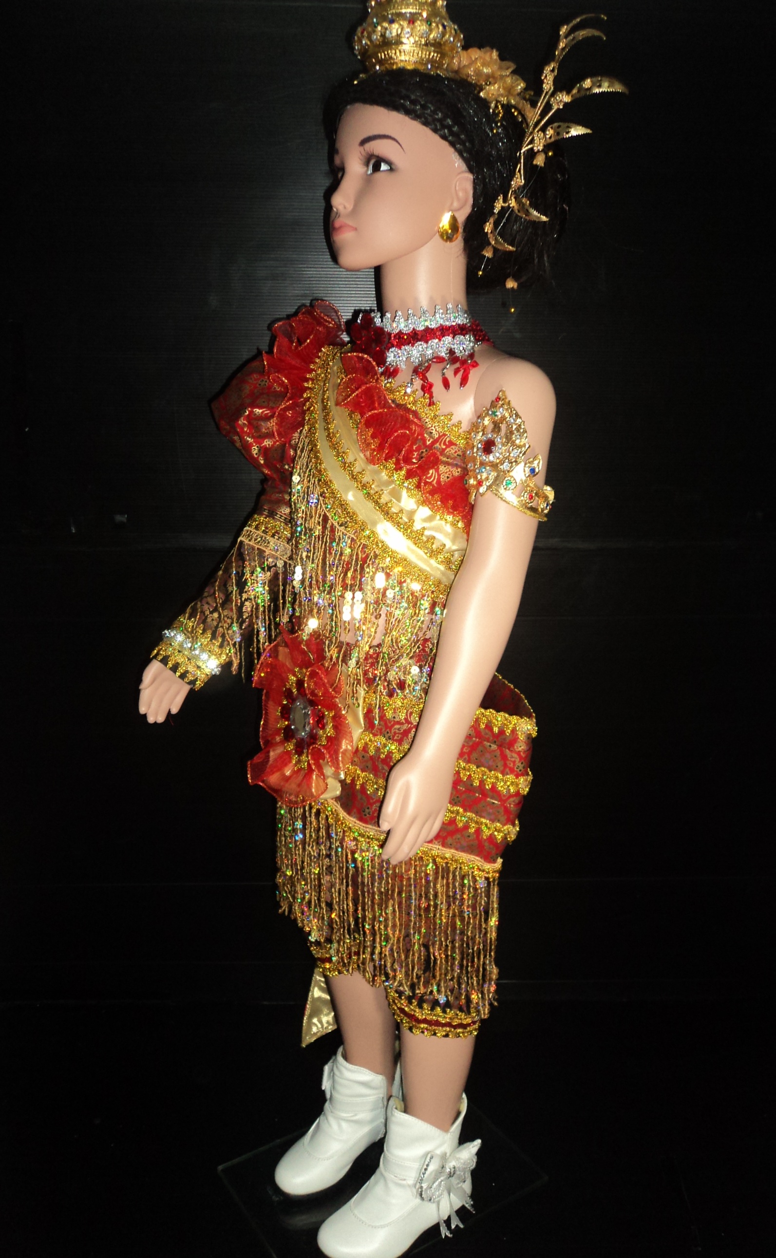 ชุดดรัมเมเยอร์สยามช้างน้อยสีแดงลาย2