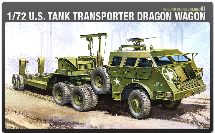 AC13409 WWII GROUND VEHICLE SET-7 U.S.TANK TRANSPORTER DRAGON WAGON (1/72)