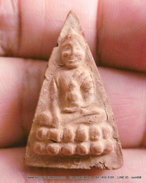 พระพุทโธน้อย ปี 2511 วัดอาวุธฯ เนื้อดินเผา(ผสมผงเก่าแม่ชีบุญเรือน) พร้อมถุงผ้าวัดอาวุธเดิมๆๆ+++ แท้จากวัด องค์ที่6