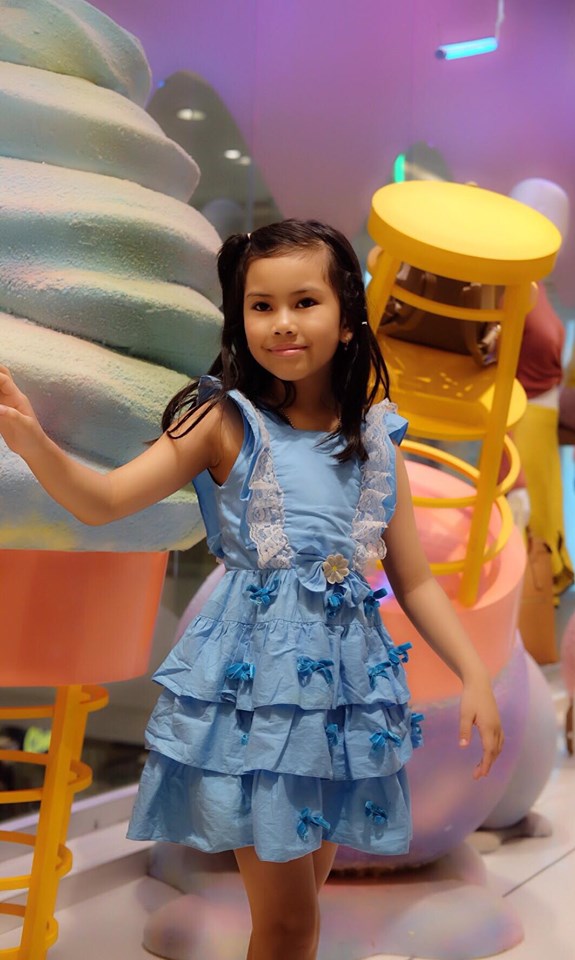 Ruffle skirt blue เด็กโต