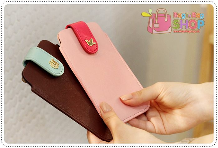 Two Strap Phone Case กระเป๋าใส่ IPhone แบบหนังเรียบ