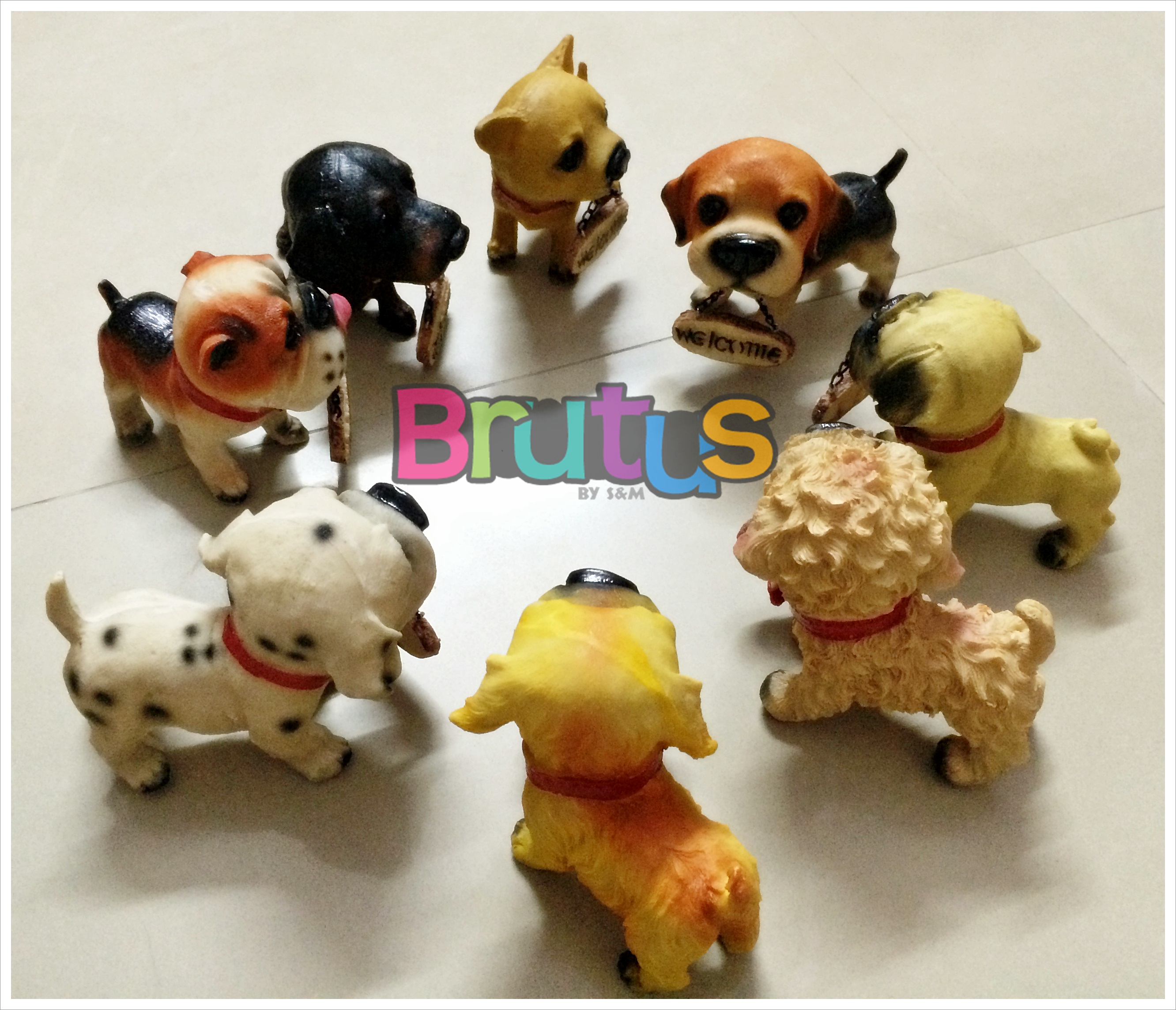 ตุ๊กตาสุนัข เรซิ่น หลายพันธุ์(8แบบ) Size S
