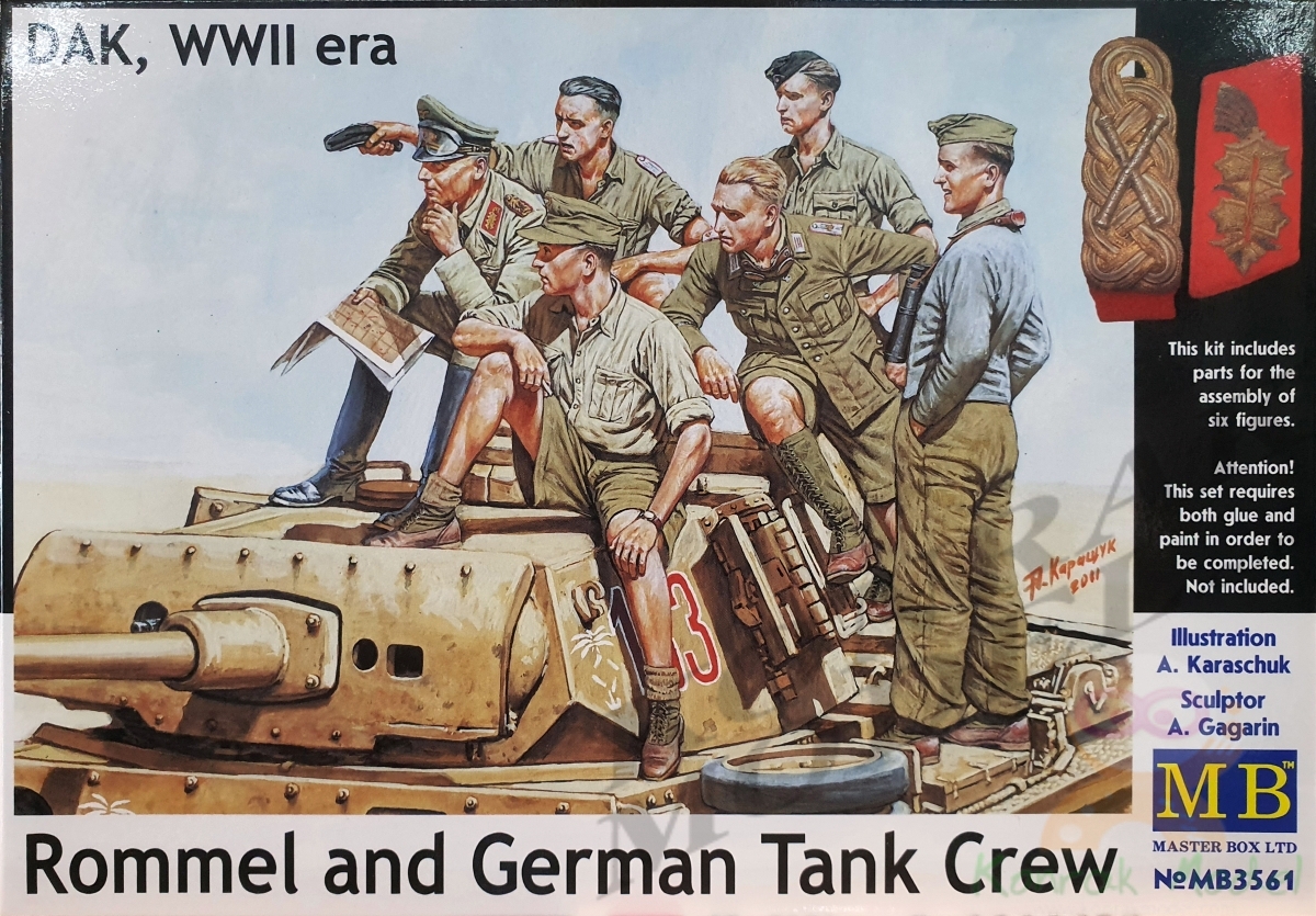 MB3561 ROMMEL AND GERMAN TANK CREW DAK,WWII [1/35]