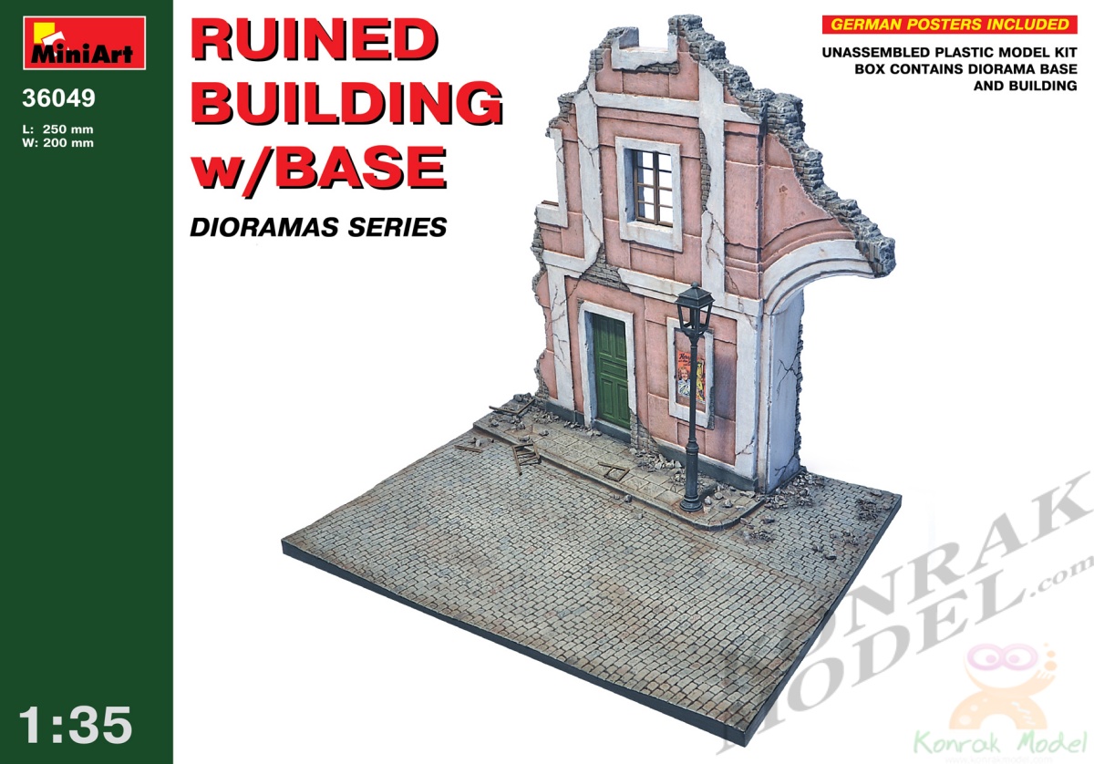 MI36049 RUINED BUILDING w/BASE 1/35