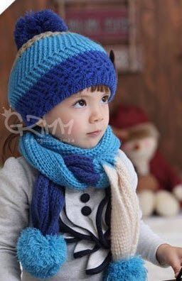 หมวกไหมพรมหมี(รวมผ้าพันคอ) | แดง,น้ำเงิน,โรส,ชมพู