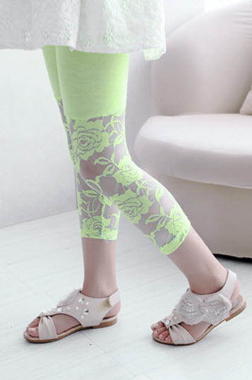 เลกกิ้งลายดอกไม้ | ฟ้า,เขียว