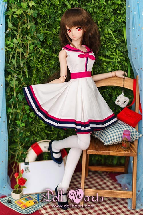 [SALE -40%] DD-L White & Hot Pink Sailor