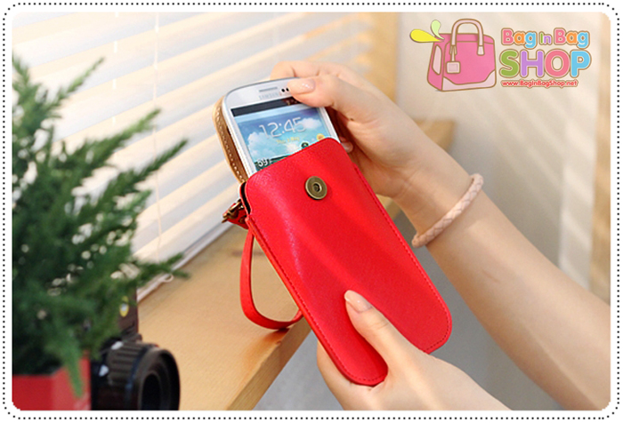 Two Strap Phone Case กระเป๋าใส่ IPhone แบบหนังเรียบ