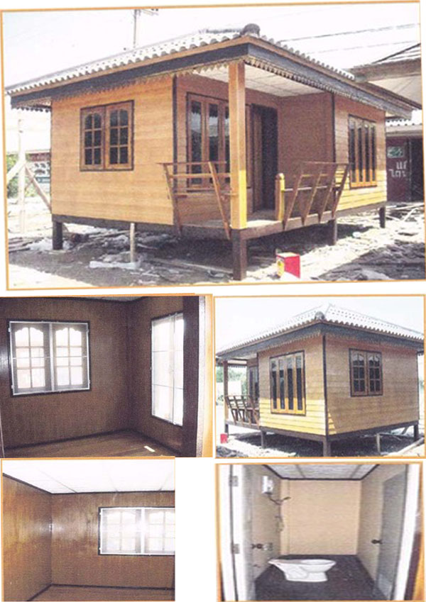 บ้านน็อคดาวน์ทรงปั้นหยา ( OMH-17 ) ขนาด 4.00x6.00 เมตร ( 2 ห้องนอน 1 ห้องน้ำ )