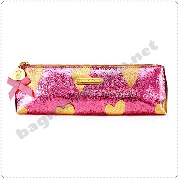 ❤️ Victoria's Secret Sparkly Heart Long Makeup Bags