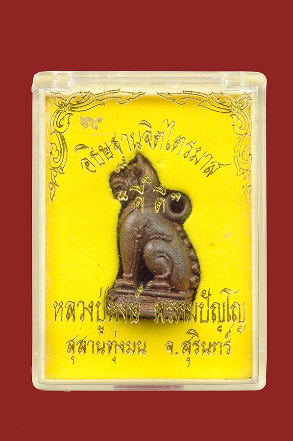 เสือ มหาอำนาจ หลวงปู่หงษ์ เนื้อนวฤทธิ์ ปี 2544 รุ่นไตรมาส สุสานทุ่งมน(วัดเพชรบุรี) สภาพสวยเดิม