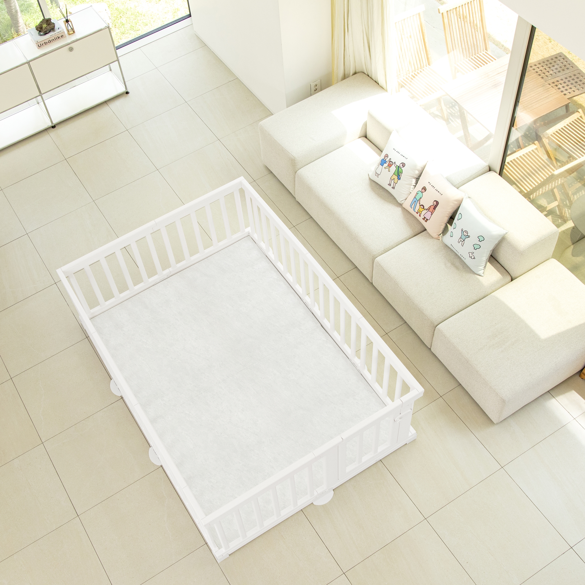 PARKLON New Baby Room คอกกั้นเด็กเกรดพรีเมี่ยม รุ่นใหม่ล่าสุด นำเข้าจากเกาหลี สี Cream White