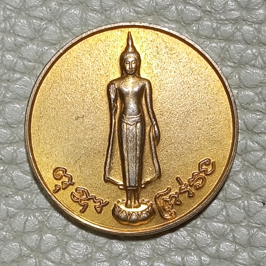 เหรียญ พระร่วงโรจนฤทธิ์ หลัง พระอินทร์ วัดพระปฐมเจดีย์ จังหวัดนครปฐม ปลุกเสกในไตรมาส(3เดือน)ปี2550 พิมพ์กรรมการเนื้อทองแดงกะไหล่ทอง รหัส465