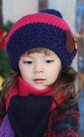 หมวกไหมพรมหมี(รวมผ้าพันคอ) | แดง,น้ำเงิน,โรส,ชมพู