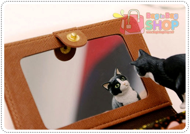 lovely mirror card case กระเป๋าใส่บัตร พร้อมกระจก
