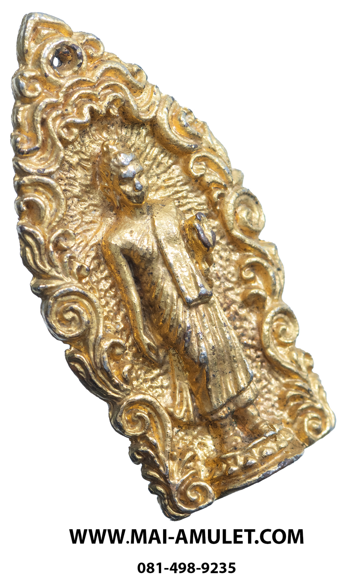 รูปหล่อ พระพุทธ ปางประทานพร วัดเทพนิมิตร จ.ราชบุรี เนื้อกะใหล่ทอง ปี 2524 ครับ (245)