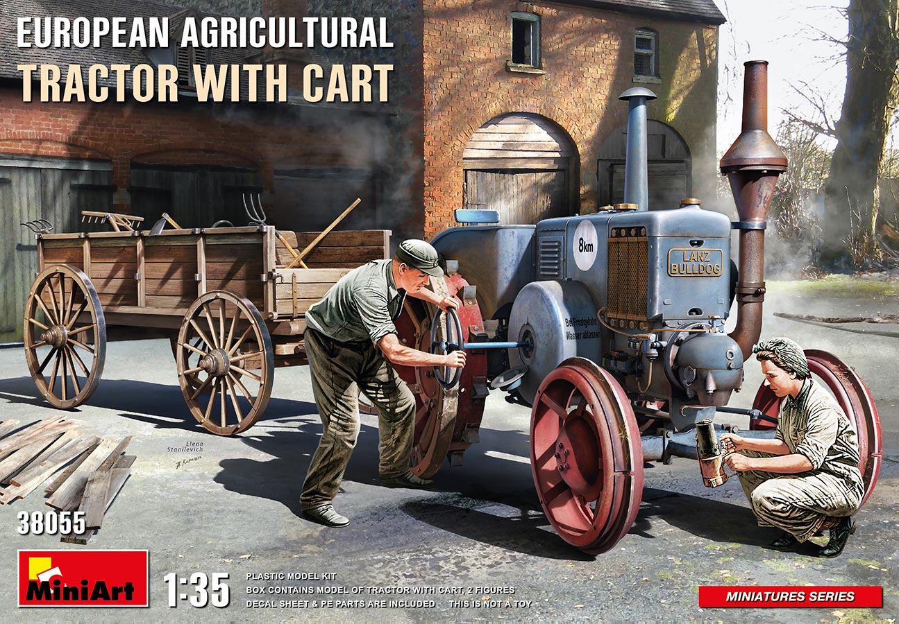 MI38055 EUROPEAN AGRICULTURAL TRACTOR WITH CART 1/35