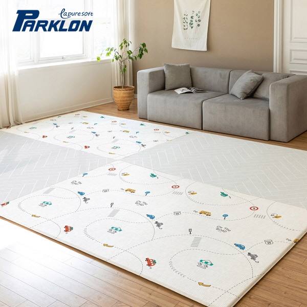 New! แผ่นรองคลาน PARKLON รุ่น La Pure Soft Mat ขนาด 130x190x1.2cm ลาย On The Road