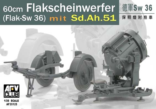 AF35125 GERMAN SW-36 SERCHLIGHT/WITH Sd.Ah.51 1/35