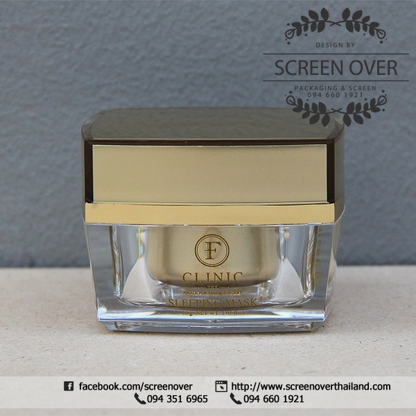 สกรีนกระปุกครีม F Clinic สกรีน 1 สี