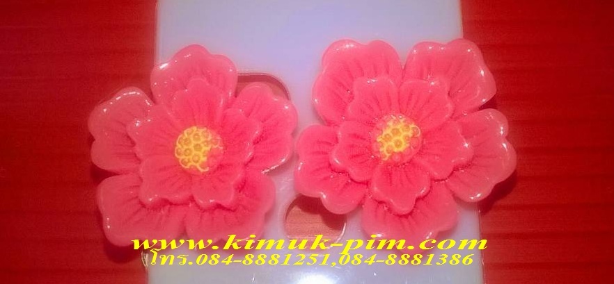 ต่างหูหนีบเด็ก(ดอกไม้สีโอรส)