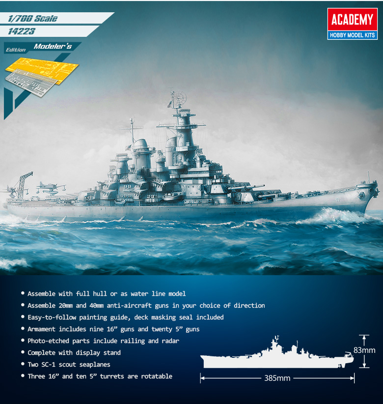 AC14223 USS Missouri BB 63 Modeler's Edition Kit First Look 1/700