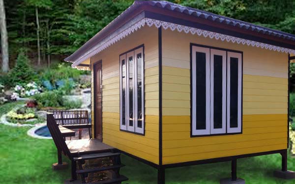 บ้านน็อคดาวน์ ทรงปั้นหยาใหญ่ (OMH-3) ขนาด 3.00 x 4.00 เมตร