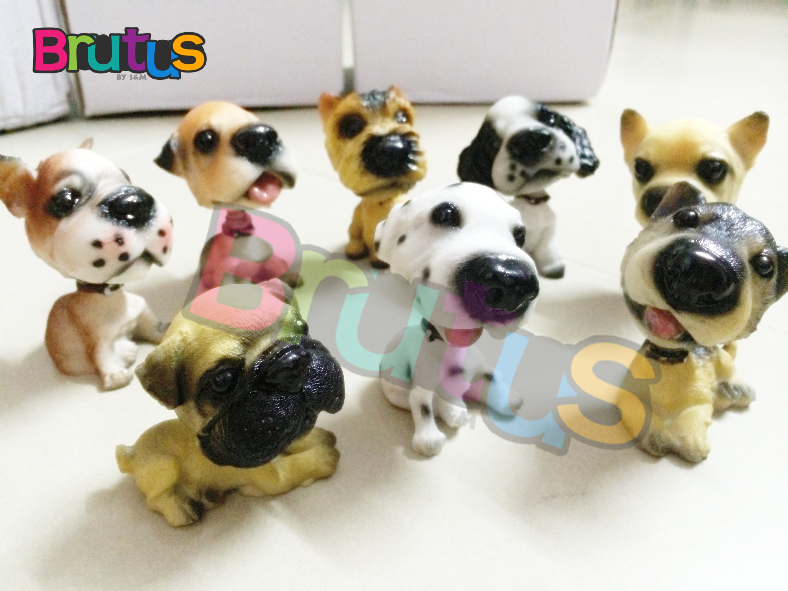 ตุ๊กตาสุนัข เรซิ่น ดุ๊กดิ๊กชุด8ตัว