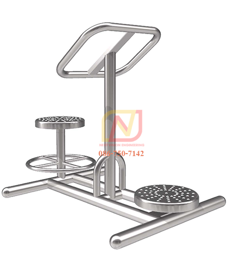 FTS-57 เครื่องออกกำลังกายกลางแจ้งสแตนเลส อุปกรณ์บริหารเอว-สะโพก(แบบนั่ง-ยืนบิดเอว)