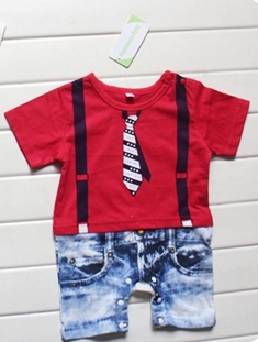 ชุดรอมเปอร์พิมพ์ลายเนคไท้