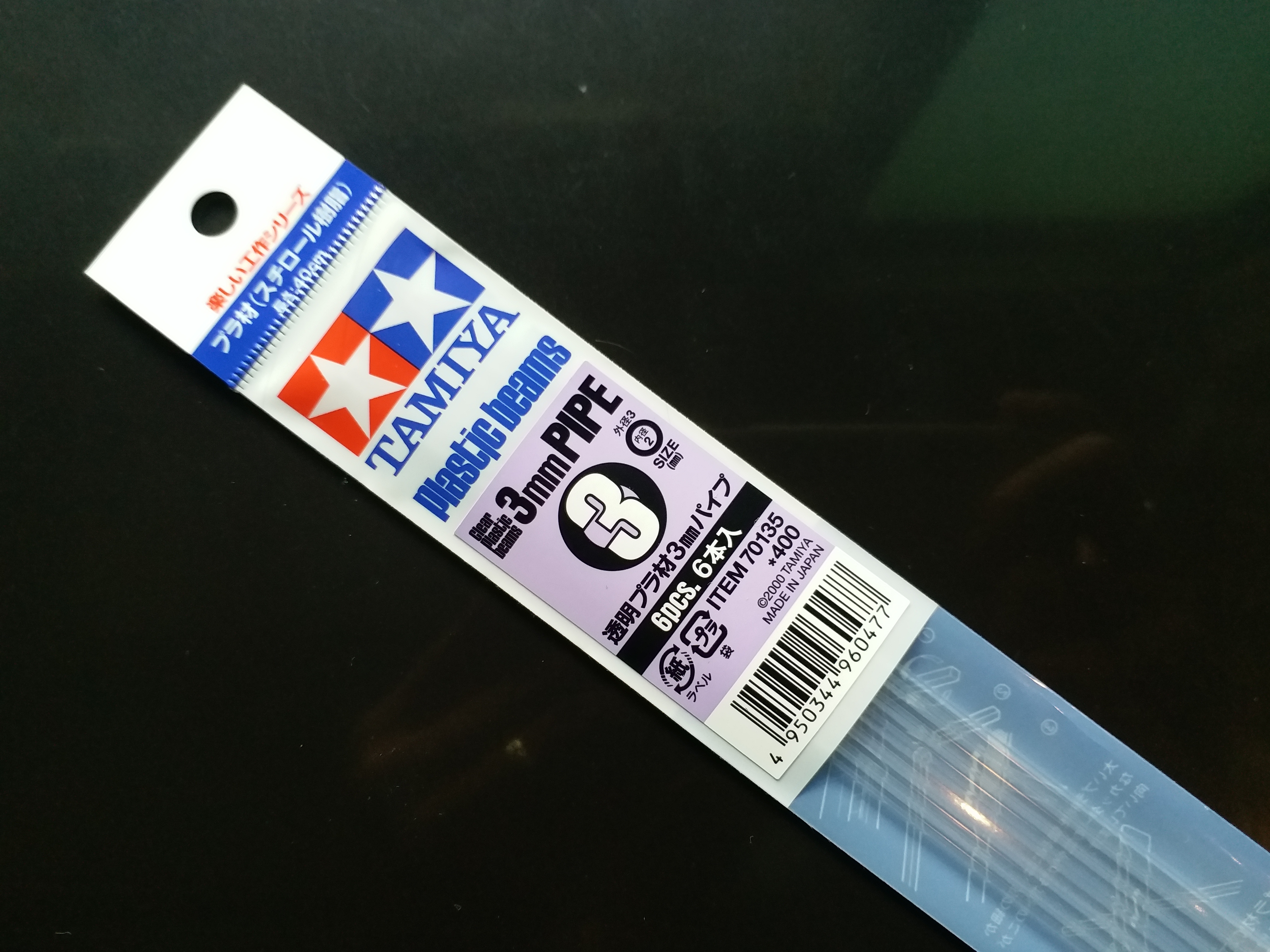TA70135 Clear Plastic Beam 3mm Pipe *6 (ใส กลม กลวง)