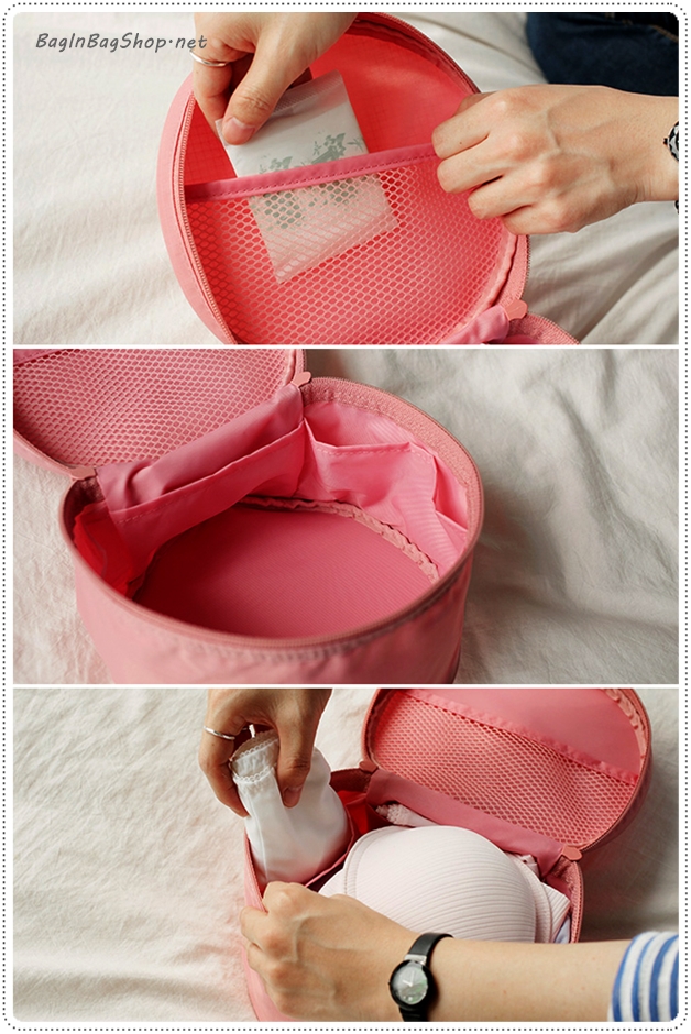 Round Travel Underwear and bra Pouch