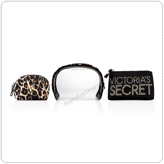 ❤️ Victoria's Secret Leopard Cosmetic Trio Bag