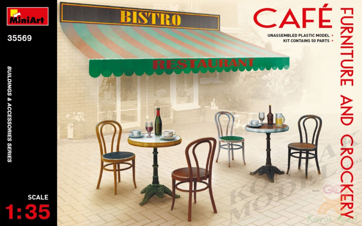 MI35569 CAFé FURNITURE & CROCKERY 1/35