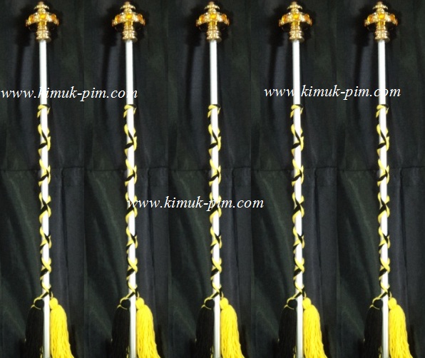 ไม้ดรัมเมเยอร์สีเหลืองสลับดำสูง130เซนติเมตร น้ำหนักเบาเพราะตัวไม้ทำจากอลูมิเนียม*พร้อมส่ง*แบบใหม่2558