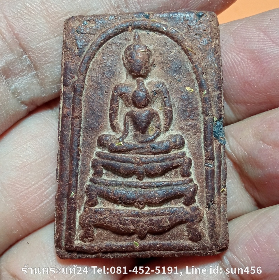 สมเด็จกรุวังหน้า,วัดแก้ว เนื้อชานหมาก พิมพ์พุทธซ้อน โรยตะไบทอง แม่เหล็กดูดติด เก่ามาก สร้างประมาณ ปี2395