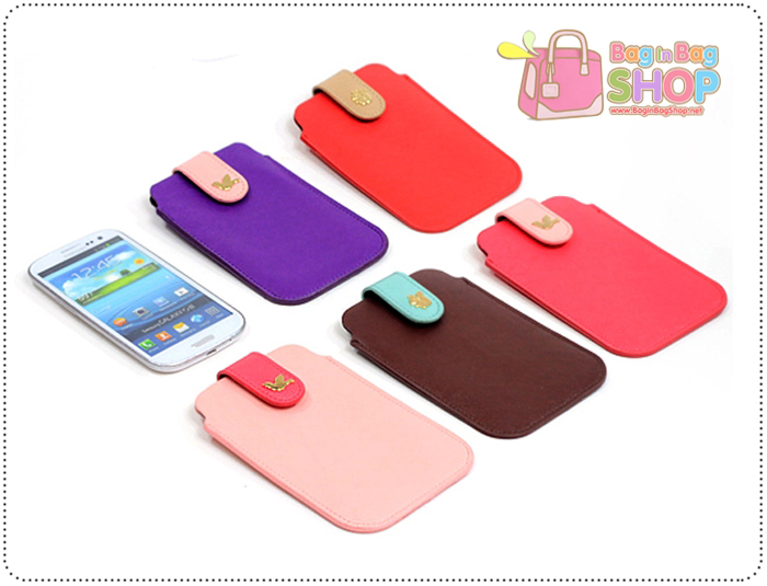 Two Strap Phone Case กระเป๋าใส่ IPhone แบบหนังเรียบ