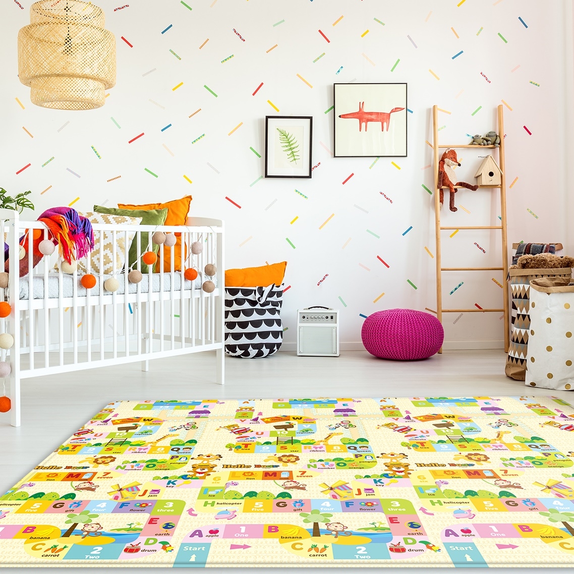 แผ่นรองคลาน PARKLON Pure Soft Mat ลาย Jungle มีลายทั้ง 2 ด้าน ขนาด 140x210x1.5cm - ส่งฟรี!!