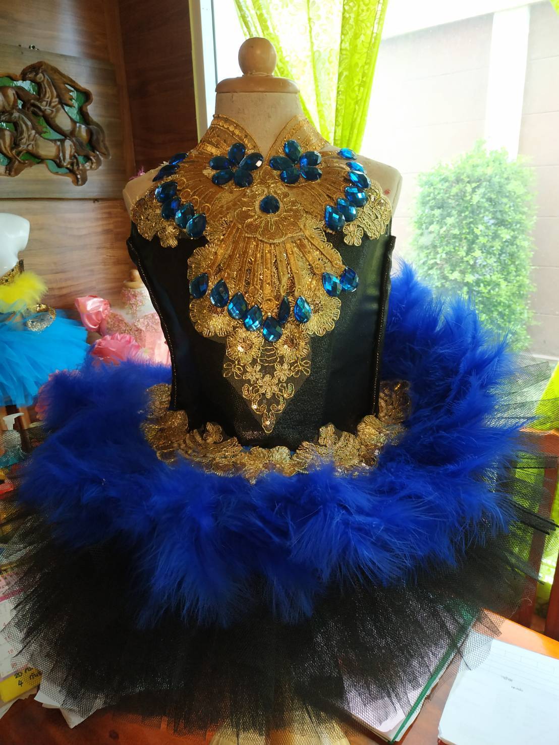 ชุดดรัมเมเยอร์สีน้ำเงินเด็กอนุบาลและประถม