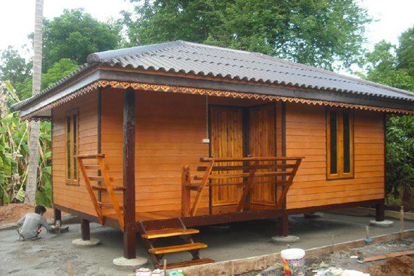 บ้านน็อคดาวน์ทรงปั้นหยา (OMH-14) ขนาด 4.00 x 6.00 เมตร