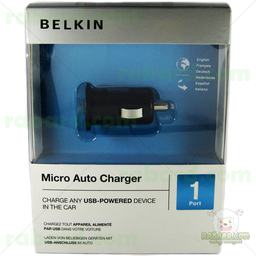 หัวชาร์จในรถ มาตรฐาน belkin 1.0 แอมป์ (สีดำ)