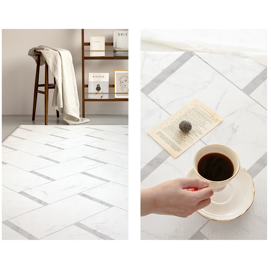 แผ่นรองคลาน PARKLON Pure Soft Mat ลาย Marble Herringbone ขนาด 140x210x1.5cm