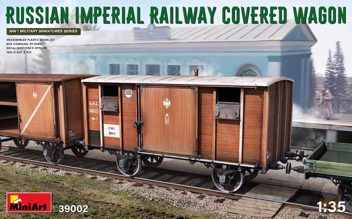 MI39002 RUSSIAN IMPERIAL RAILWAY COVERED WAGON 1/35